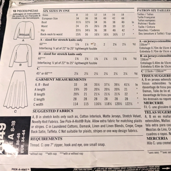 NewLook 6149 size a 8-18 pattern only - Picture 2 of 2
